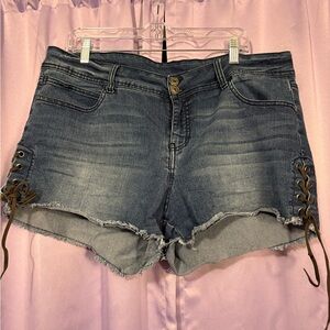 Lovesick Denim Lace-Up Jean Shorts